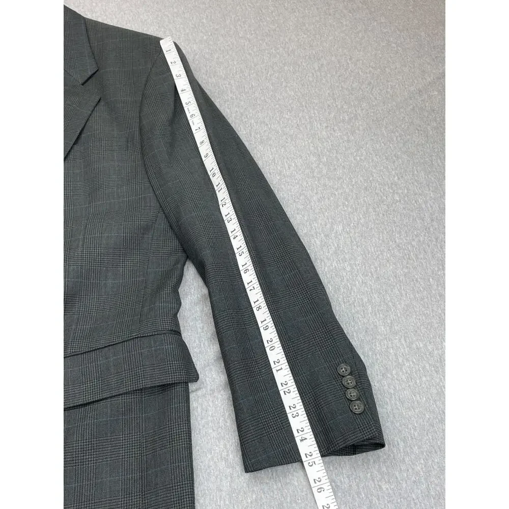 Jos A Bank Blazer Mens 44L Plaid 100% Wool Single Breasted Lined‎